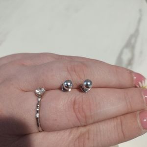 Silver stud earrings